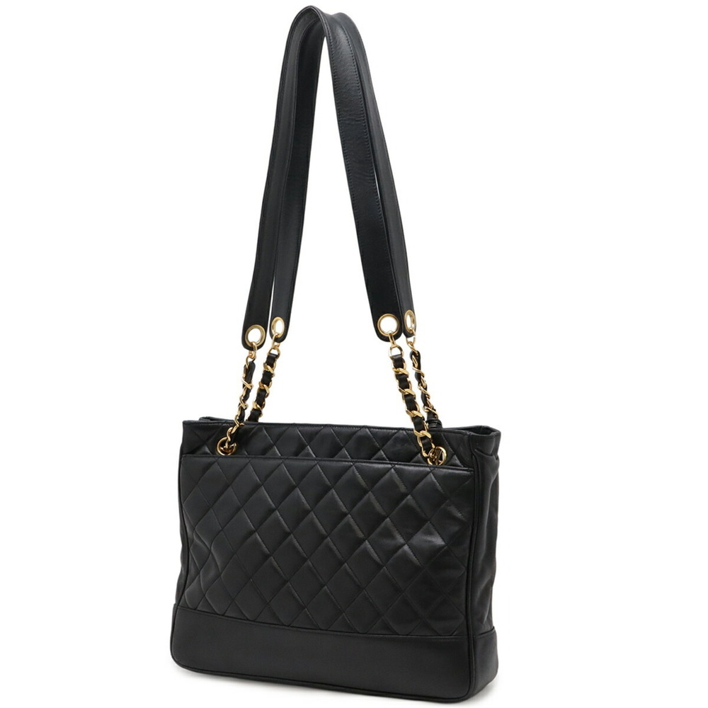 CHANEL Black Lambskin Leather Shoulder Bag - Picture 3 of 10